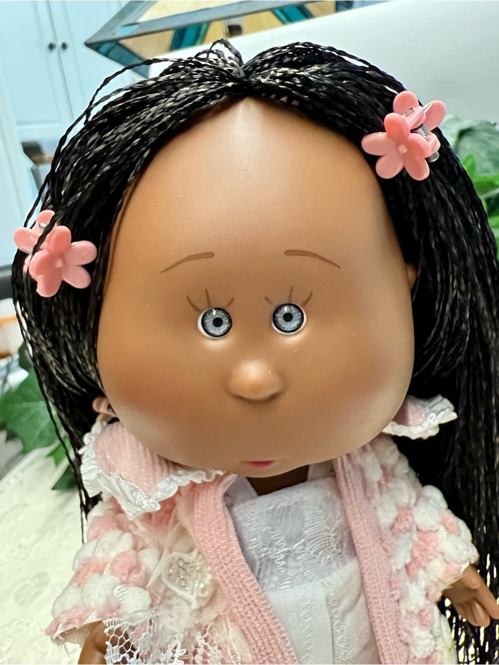NWT-Mia Potato Doll, 1/8 Scale, 9”, 23 CM. Dark Brown Braided Hair and Blue Eyes - Picture 6 of 12